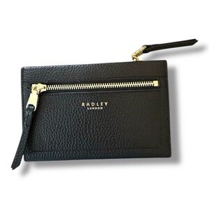 Radley London Sunny Dene Bifold Black Leather Wallet with Gold Accents